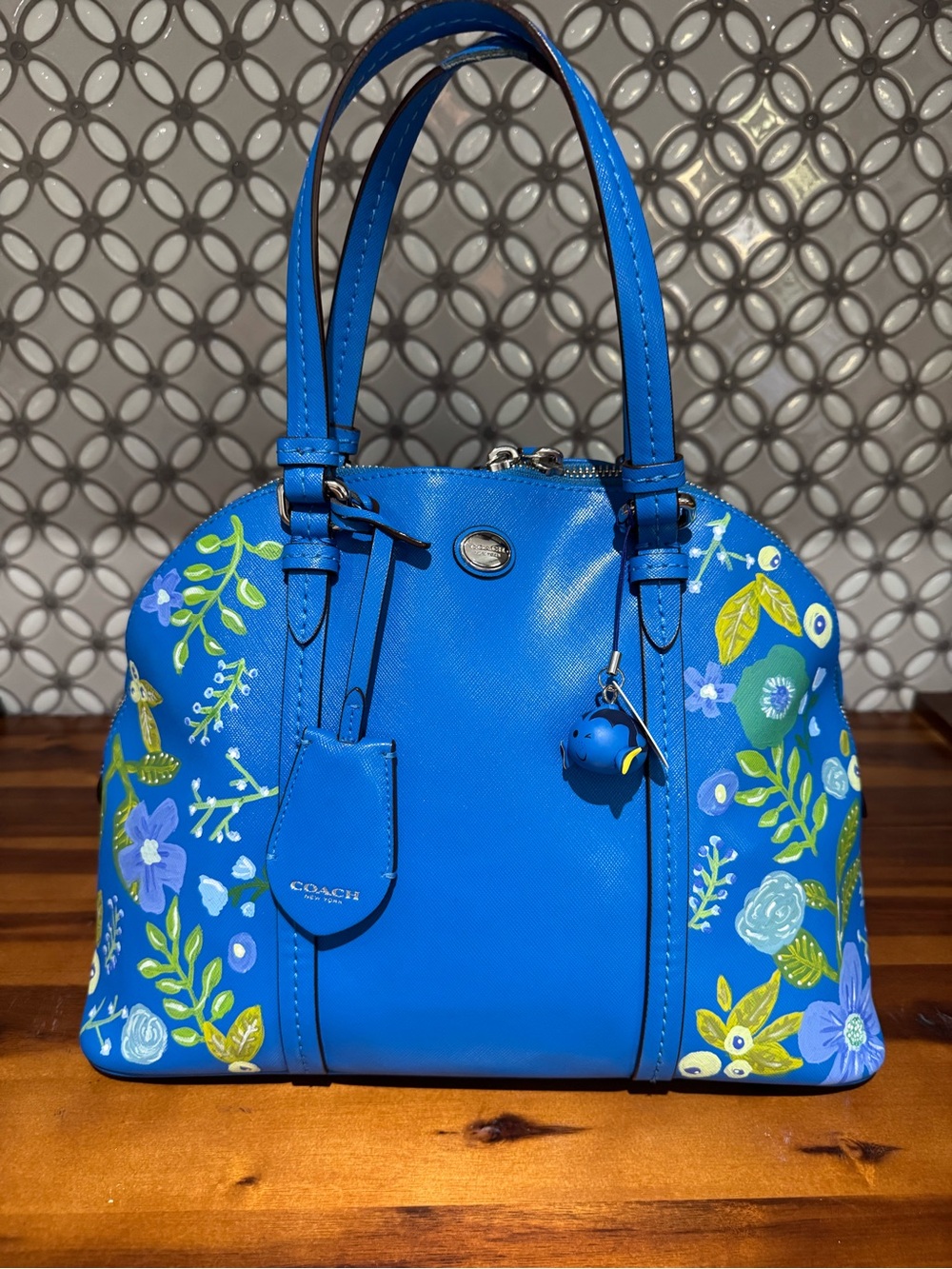 Authentic Coach Peyton Cora Blue -Enchanted Sea Custom Art